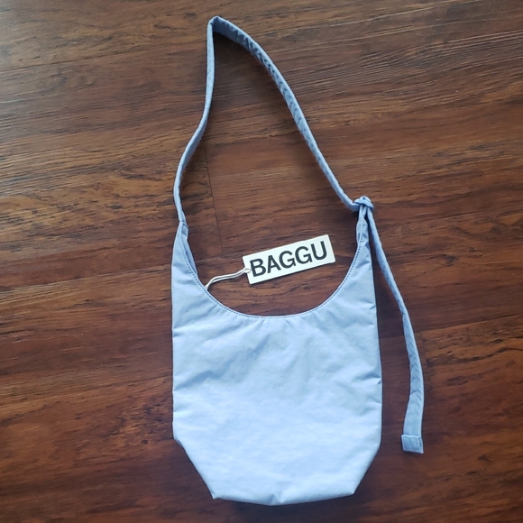 BAGGU Handbags - BAGGU French Blue Small Nylon Sling Bag